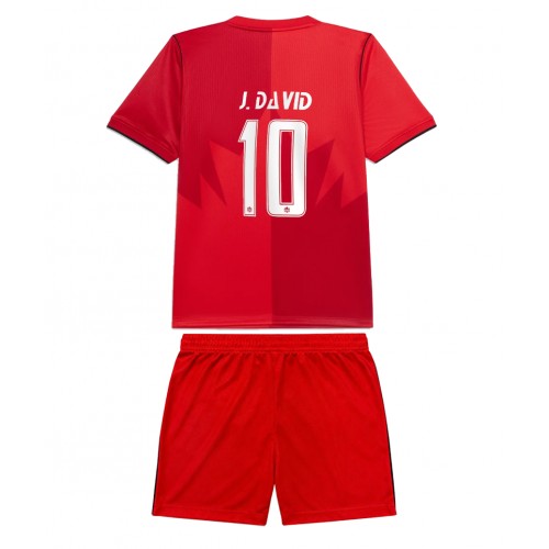 Stroje piłkarskie Kanada Jonathan David #10 Koszulka Podstawowej dla dzieci MŚ 2026 Krótki Rękaw (+ szorty)